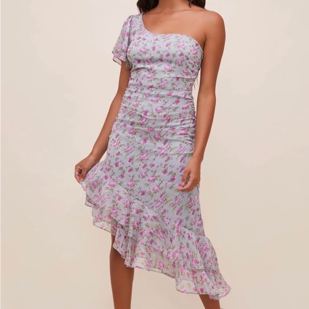 ASTR the Label One Shoulder Lisa Floral Dress size Medium